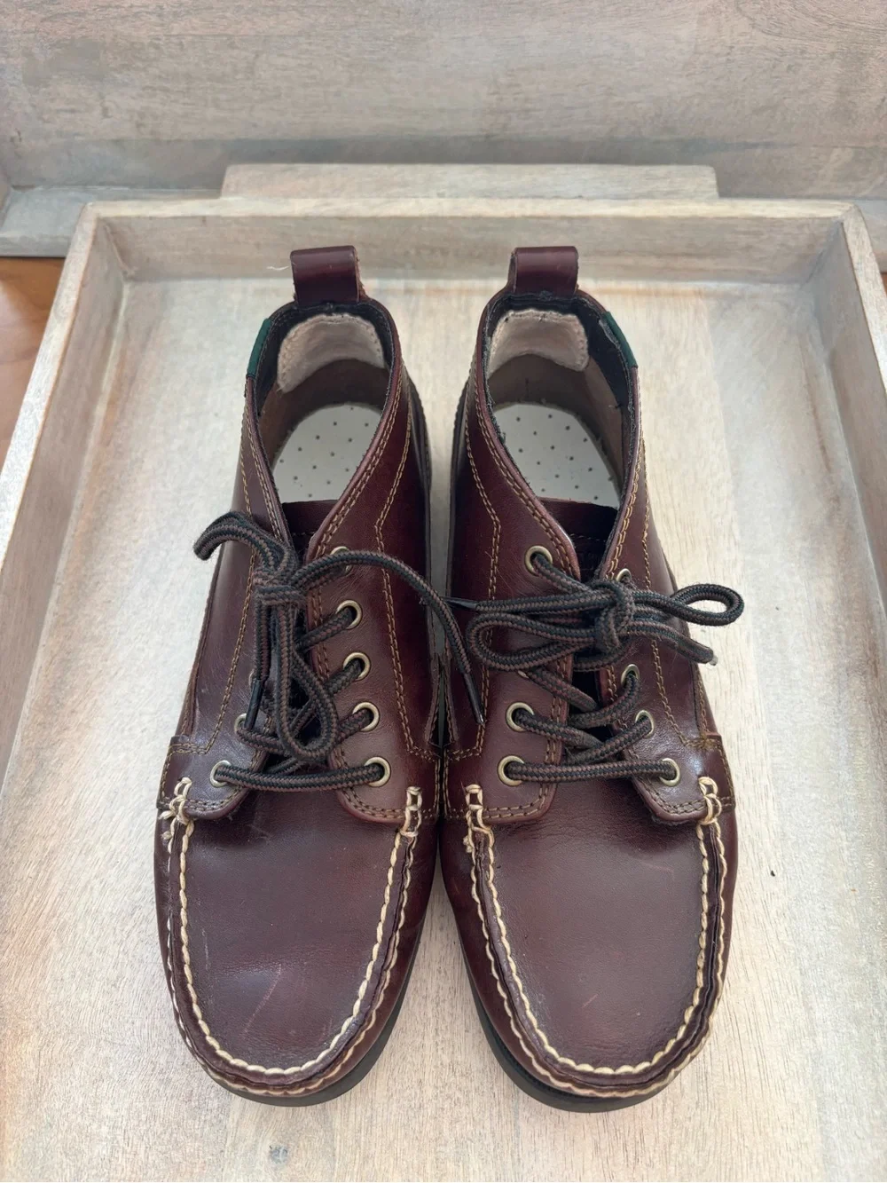 Wmn‎ eastland Seneca Lace-Up Leather Moc Toe Boots limited edition Brown Sz 7.5
